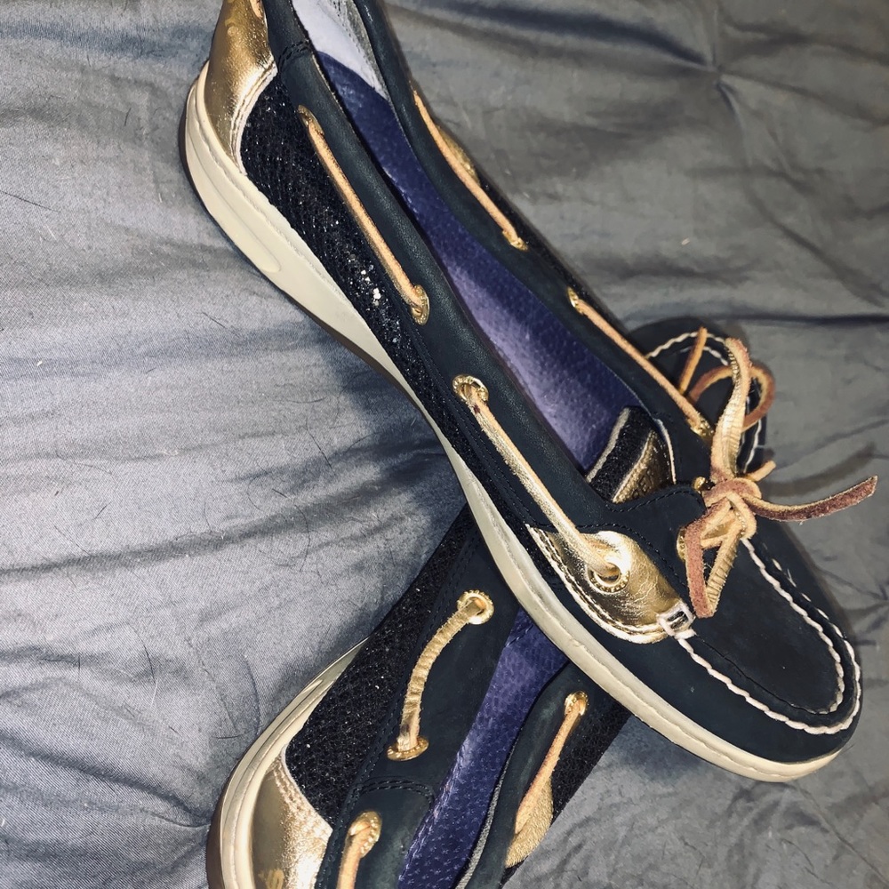 Navy Blue and Gold Sperry Top-Sider